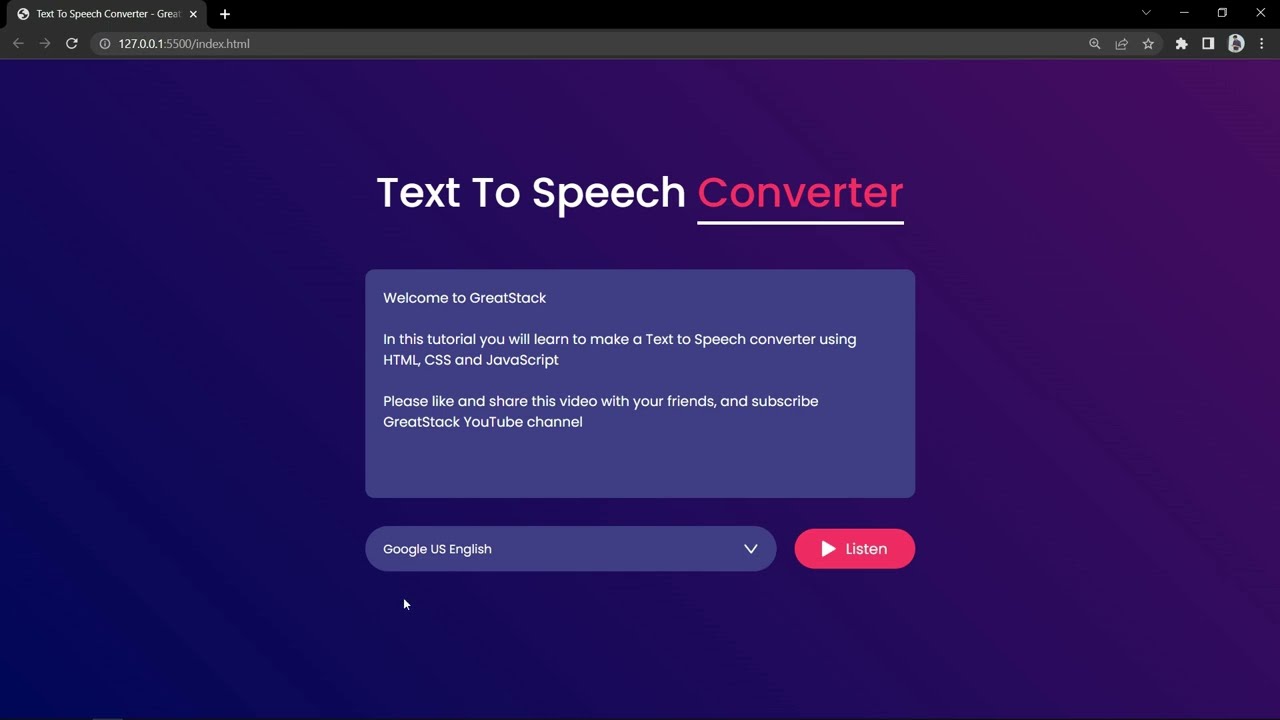 Female voice text to speech